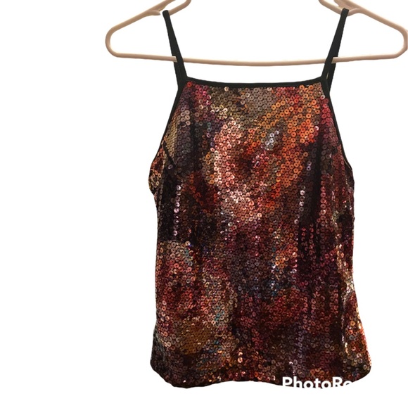 1990s VINTAGE BLACK METALLIC MULTI SEQUINS CORSET DRESS TOP ⭐️⭐️⭐️⭐️⭐️ - Picture 13 of 15